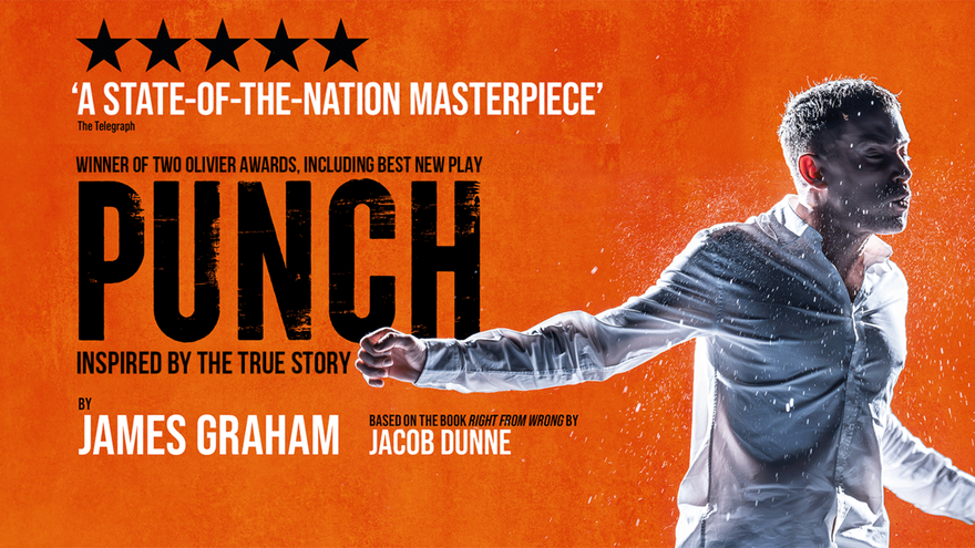 Punch title artwork with man in white shirt with his right arm out gesturing a punch