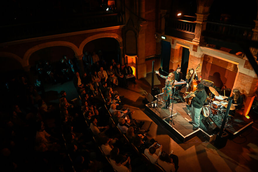 Hidden Jazz Club playing in a concert hall