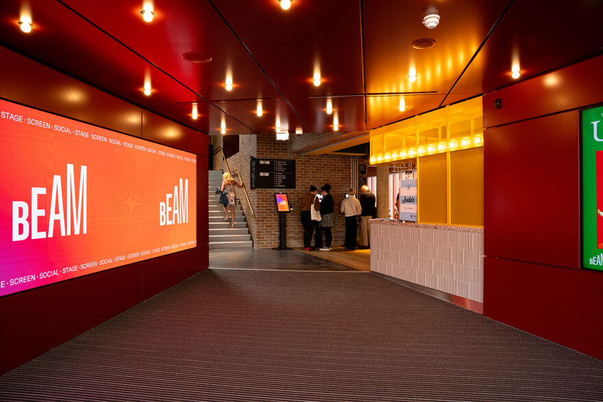 The entrance foyer of BEAM from inside the front door.