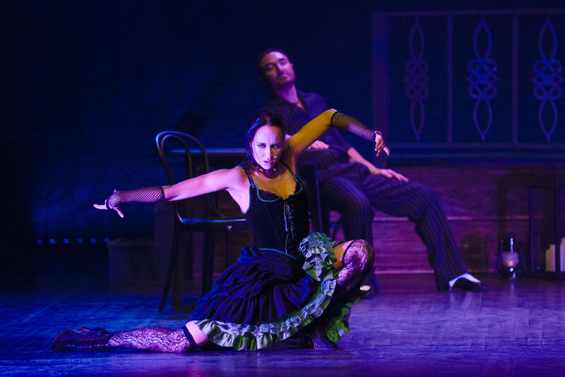 A female dancer in Saloon costume