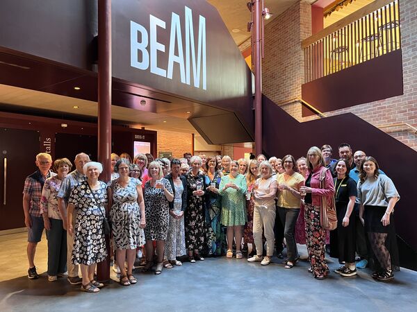 Group of people in the foyer