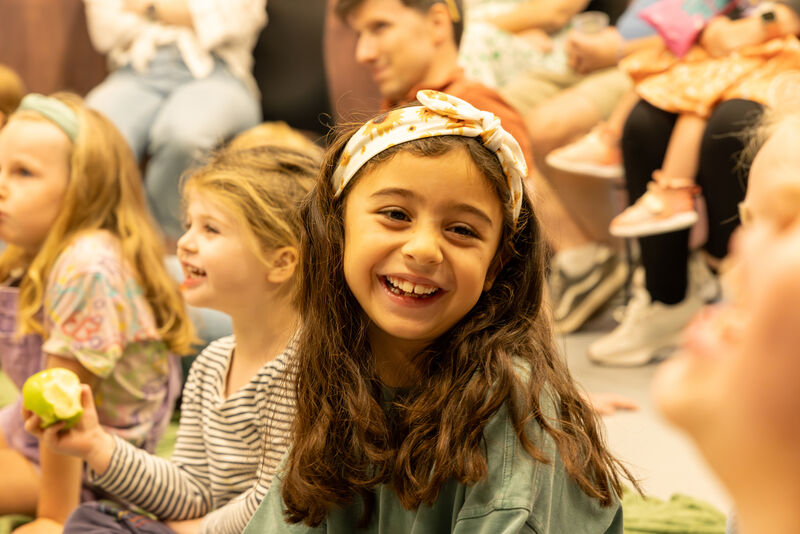 Girl smiling to camera