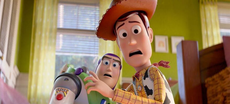 Buzz and Woody caught looking in shock