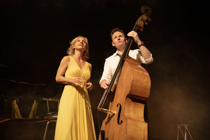 Pulman & Stilgoe performing with a double bass