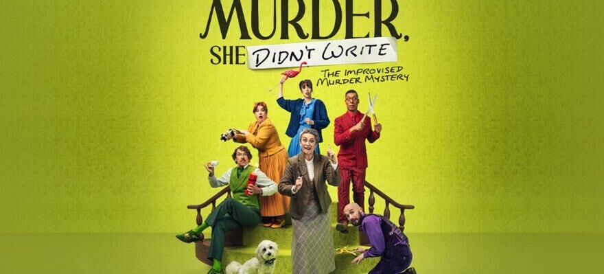 The cast of Murder, She Didn't Write with Props