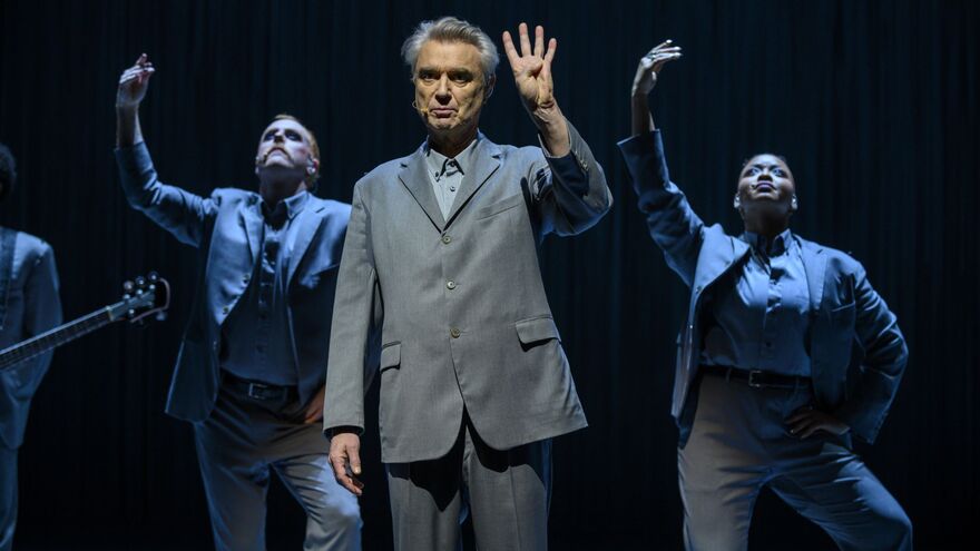 David Byrne on stage