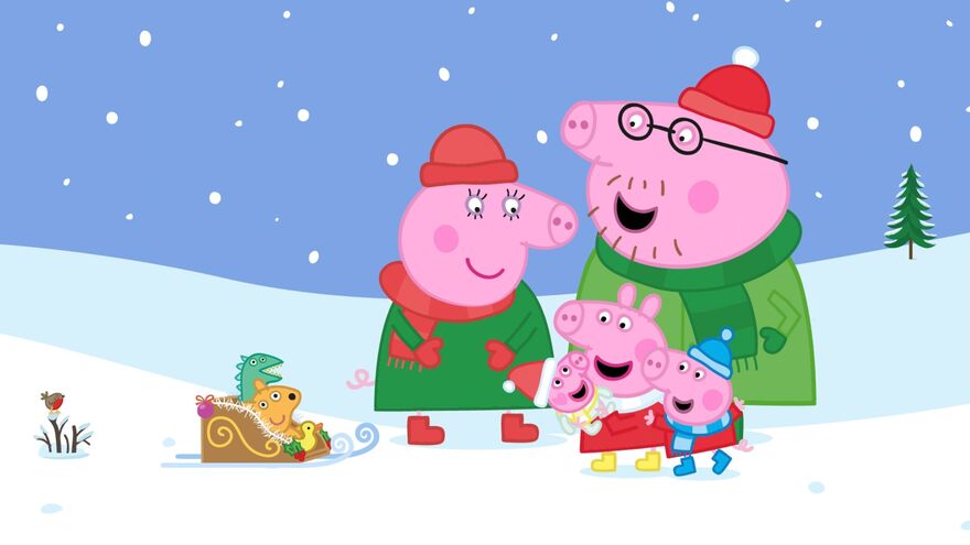 Peppa Pig and Family in the snow