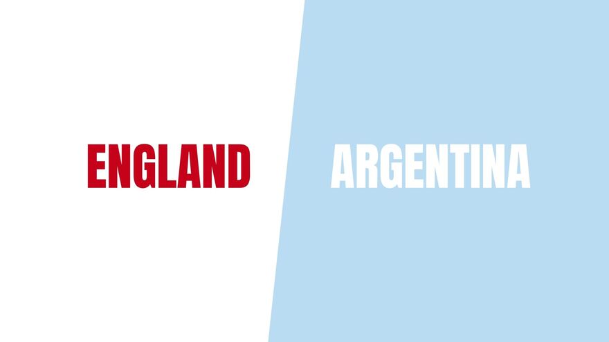 England vs Argentina in team colours