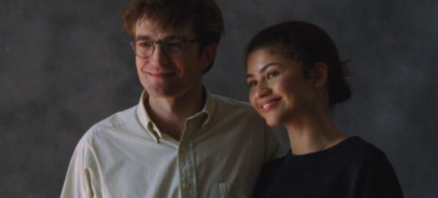 A couple posing for a photo together