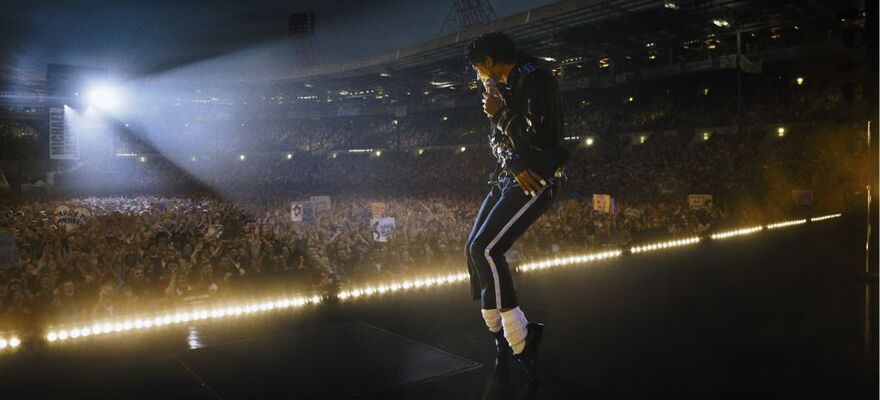 Michael Jackson performing on stage